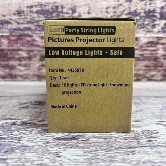 10 LED Snowman Scene Projector String Lights Christmas Cool White 14.5ft - NEW - Picture 9 of 11